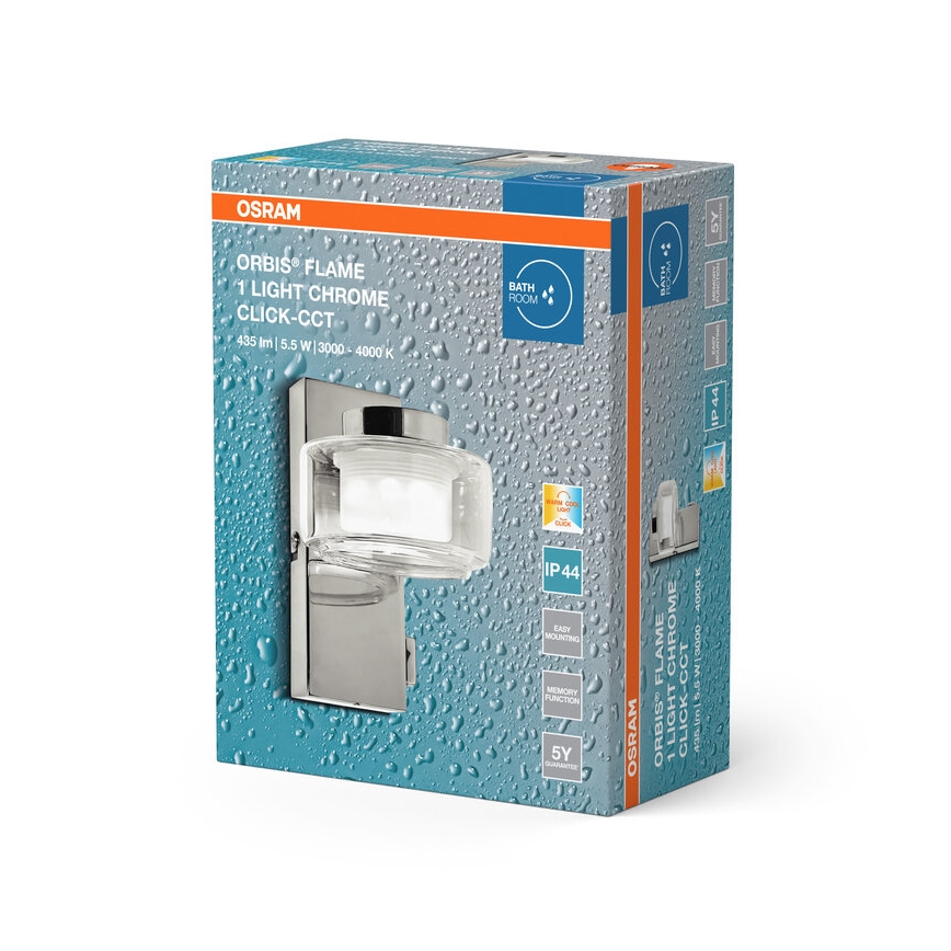 Osram - LED Kúpeľňové nástenné svietidlo ORBIS FLAME LED/5,5W/230V 3000/4000K IP44 lesklý chróm