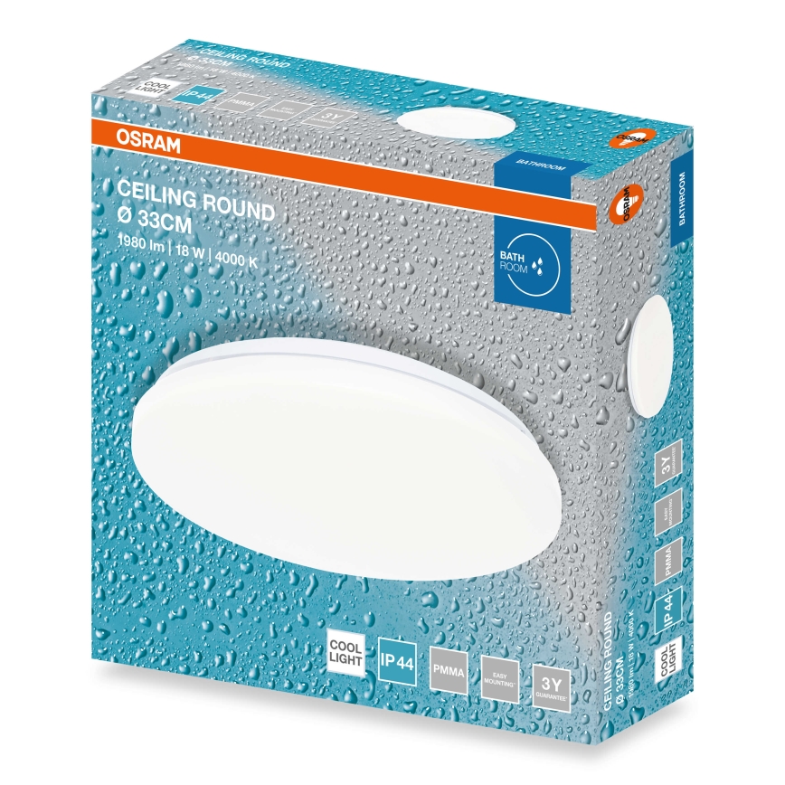 Osram - LED kúpeľňové stropné svietidlo CEILING ROUND LED/18W/230V 4000K pr. 33 cm IP44 biela