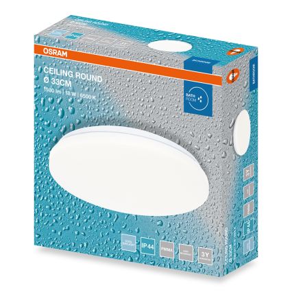 Osram - LED kúpeľňové stropné svietidlo CEILING ROUND LED/18W/230V 6500K pr. 33 cm IP44 biela