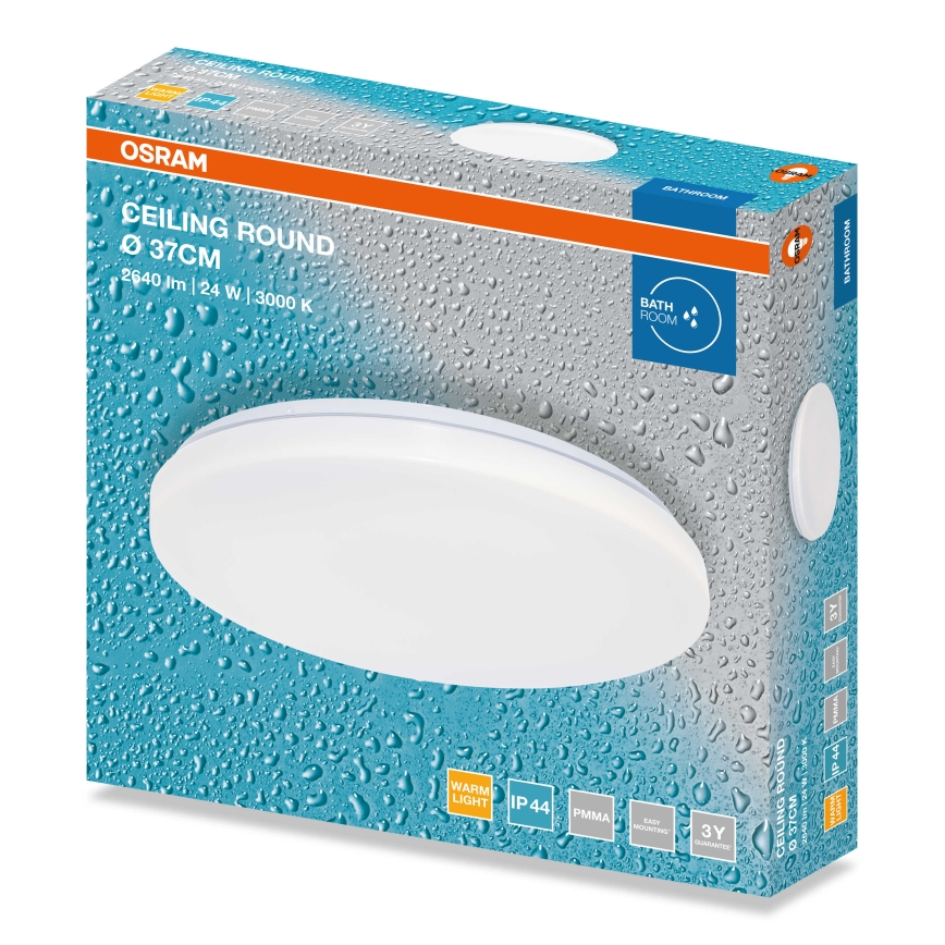 Osram - LED kúpeľňové stropné svietidlo CEILING ROUND LED/24W/230V 3000K pr. 37 cm IP44 biela