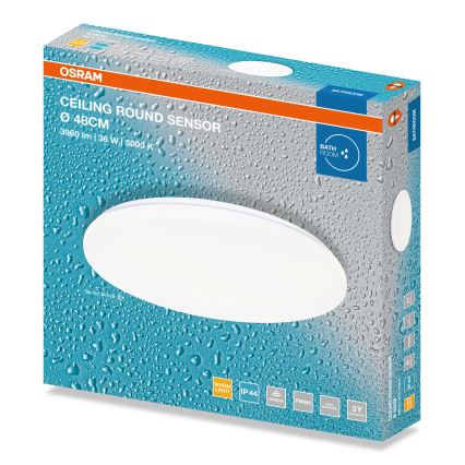 Osram - LED kúpeľňové stropné svietidlo so súmrakovým senzorom CEILING ROUND LED/36W/230V 3000K priemer 48 cm IP44 biela