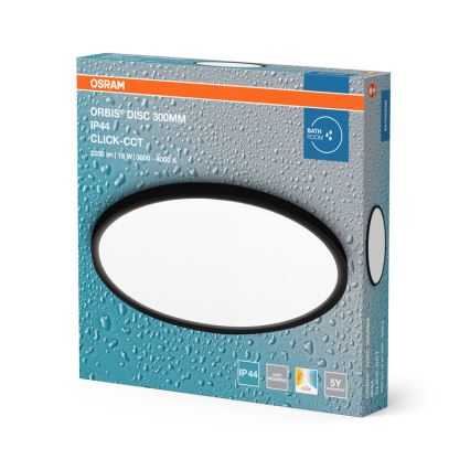 Osram - LED Kúpeľňové stropné svietidlo DISC LED/18W/230V 3000/4000K pr. 30 cm IP44 čierna