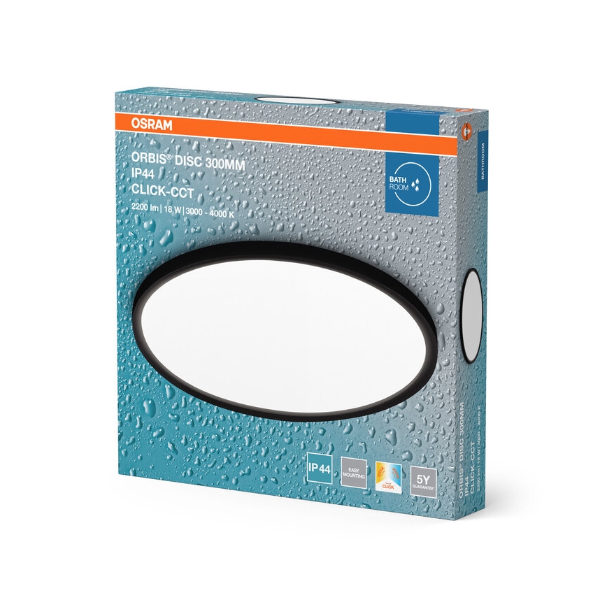Osram - LED Kúpeľňové stropné svietidlo DISC LED/18W/230V 3000/4000K pr. 30 cm IP44 čierna