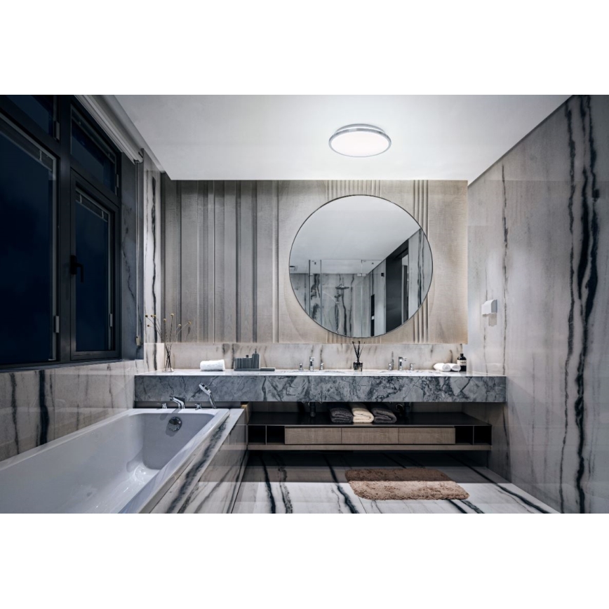 Osram - Kúpeľňové LED stropné svietidlo DISC LED/18W/230V 3000/4000K priemer 30 cm IP44 strieborné