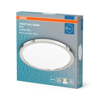 Osram - Kúpeľňové LED stropné svietidlo DISC LED/18W/230V 3000/4000K priemer 30 cm IP44 strieborné