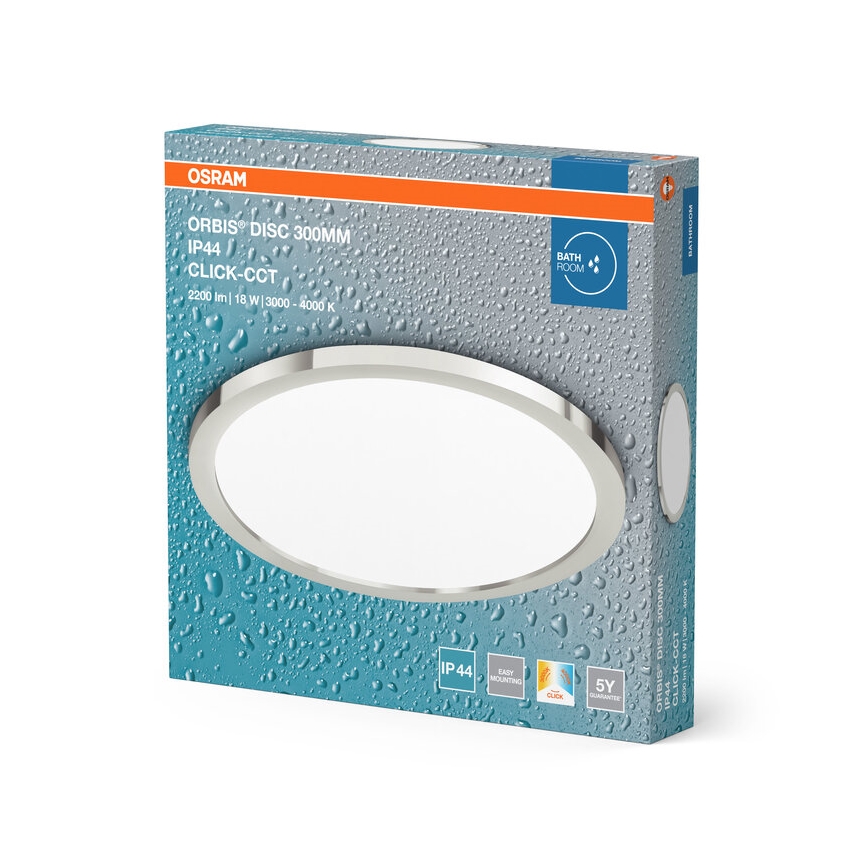 Osram - Kúpeľňové LED stropné svietidlo DISC LED/18W/230V 3000/4000K priemer 30 cm IP44 strieborné