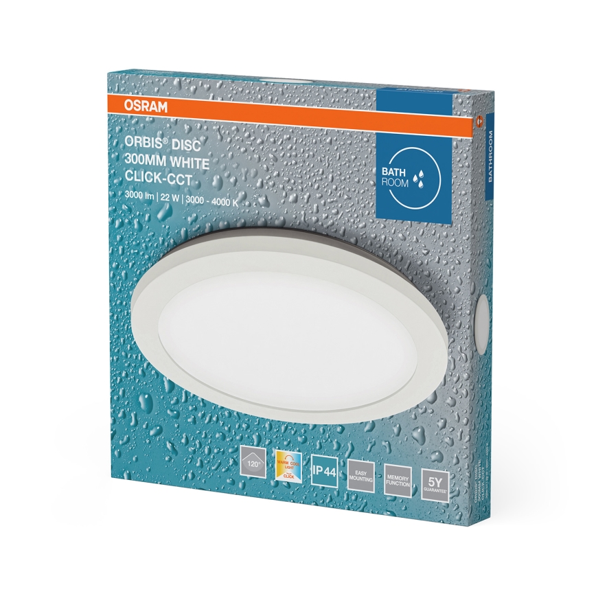Osram - LED Kúpeľňové stropné svietidlo ORBIS DISC LED/22W/230V 3000/4000K pr. 30 cm IP44 biela