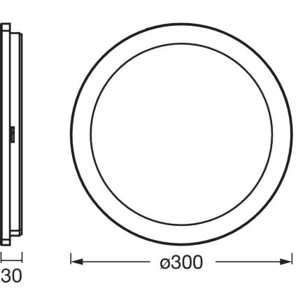 Osram - LED kúpeľňové stropné svietidlo ORBIS DISC LED/22W/230V 3000/4000K Ø 30 cm IP44 matný chróm