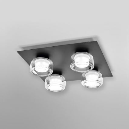 Osram - LED stropné svietidlo do kúpeľne ORBIS FLAME 4xLED/5,5W/230V 3000/4000K IP44 čierne