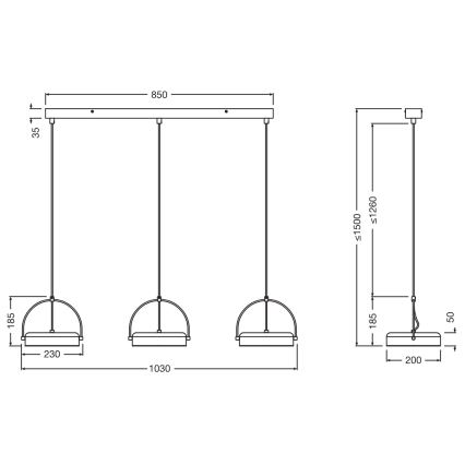 Osram - LED luster s lankom DECOR PUCK 3xLED/12W/230V čierna
