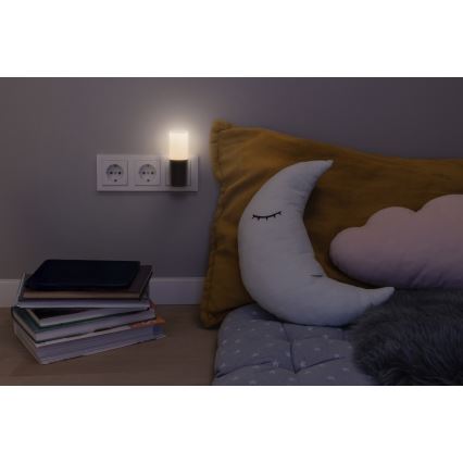 Osram - LED nočné svetlo LUNETTA LED/0,2W/230V s automatickým senzorom súmraku, čierne