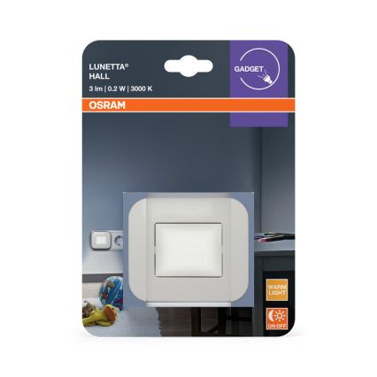 Osram - LED nočné svetlo s čidlom súmraku LUNETTA LED/0,2W/230V