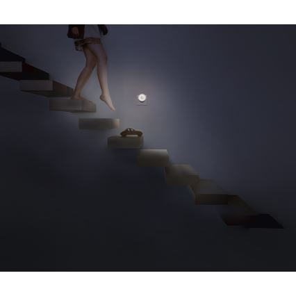 Osram - LED nočné svetlo so senzorom pohybu a súmraku LUNETTA LED/0,31W/230V biela