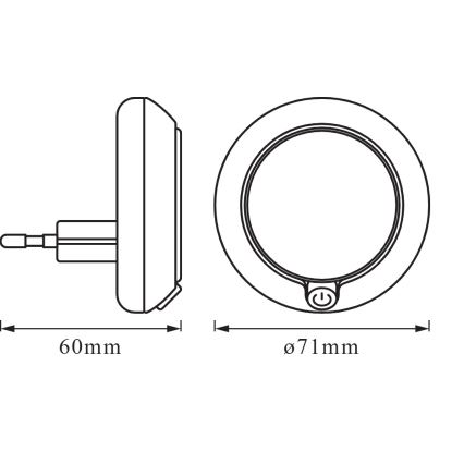 Osram - LED nočné svetlo so senzorom LUNETTA LED/0,3W/230V 3000K