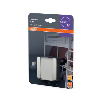 Osram - LED nočné svetlo so senzorom LUNETTA LED/0,3W/230V biela