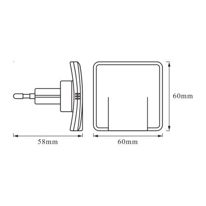 Osram - LED nočné svetlo so senzorom LUNETTA LED/0,3W/230V biela