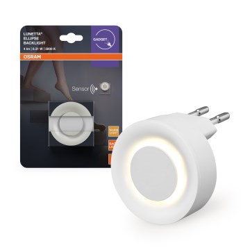 Osram - LED nočné svetlo so senzorom pohybu a súmraku LUNETTA LED/0,31W/230V biela