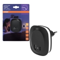 Osram - LED nočné svietidlo do zásuvky so senzorom a USB LUNETTA LED/12,5W/230V čierne