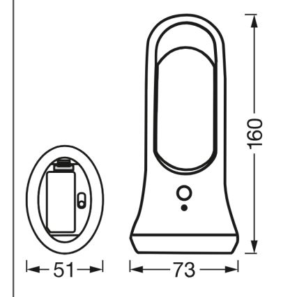 Osram - LED orientačné svietidlo so snímačom pohybu a súmraku MOBILE LED/0,7W/4xAAA biela