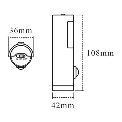 Osram - LED orientačné svietidlo so senzorom NIGHTLUX LED/0,35W/3xAAA IP54 strieborné