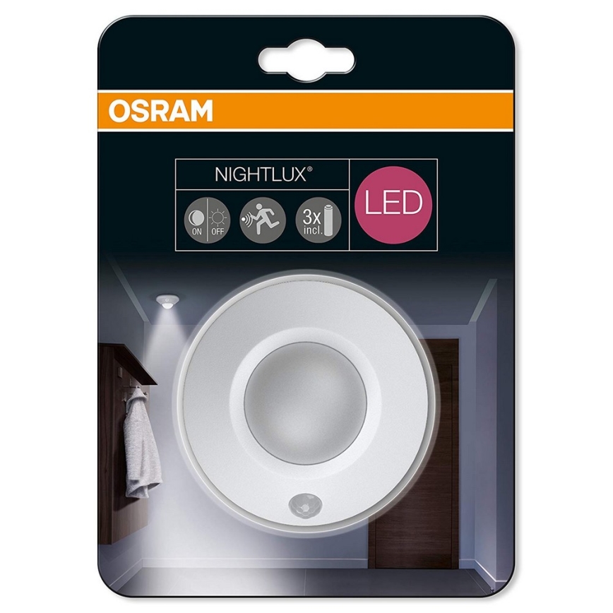 Osram - LED Vonkajšie nástenné svietidlo so senzorom NIGHTLUX LED/1,7W/3xAAA IP54