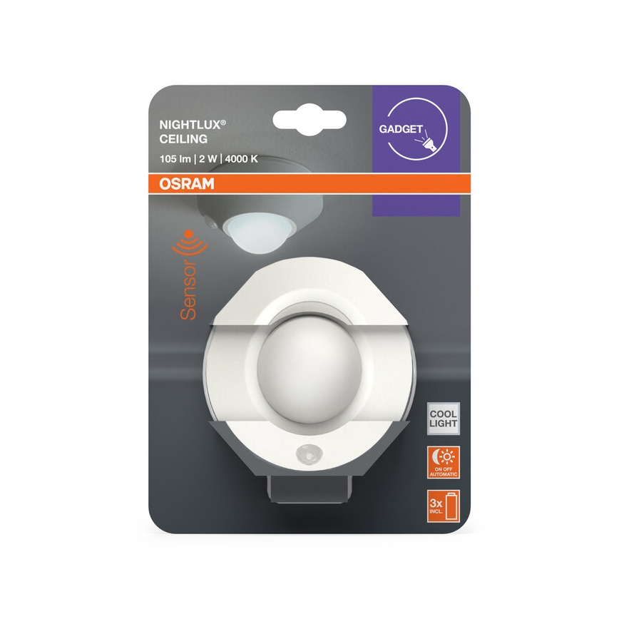 Osram - LED orientačné svietidlo so senzorom NIGHTLUX LED/2W/3xAA biela