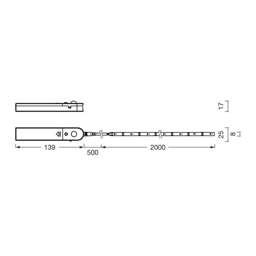 Osram - LED pás so snímačom pohybu FLEX 2m LED/3,6W/4xAA