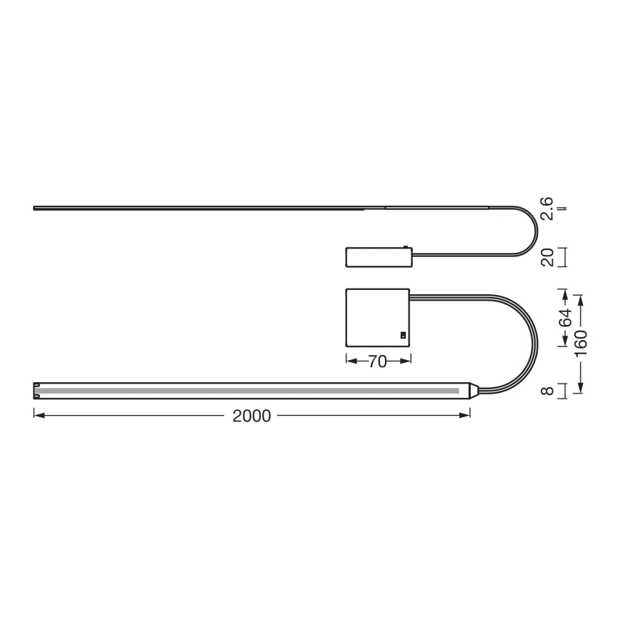 Osram - LED pásik FLEX COB BATTERY 2m LED/3,3W/4xAA