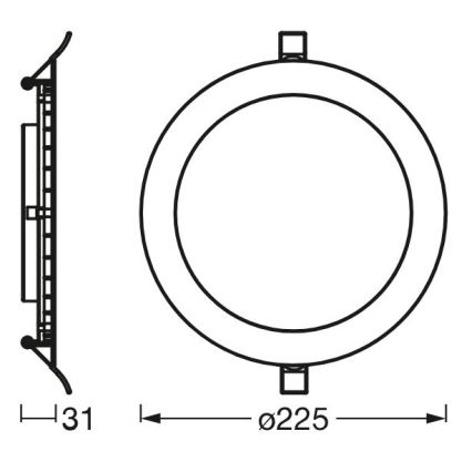 Osram - LED Podhľadové svietidlo SLIM LED/22W/230V 4000K