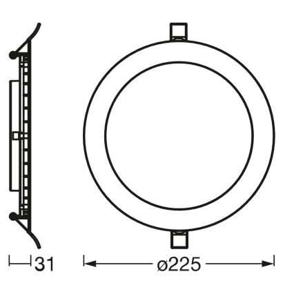 Osram - LED podhľadové svietidlo SLIM LED/22W/230V 6500K