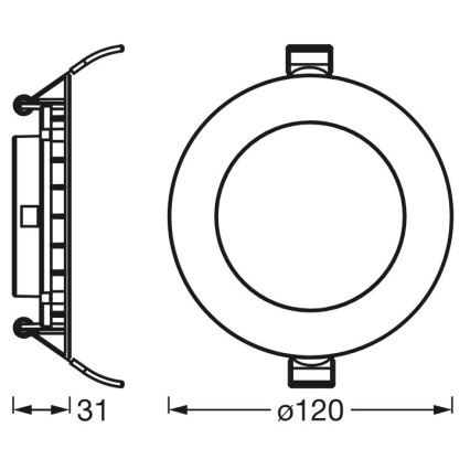 Osram - LED podhľadové svietidlo SLIM LED/8W/230V 6500K pr. 12 cm