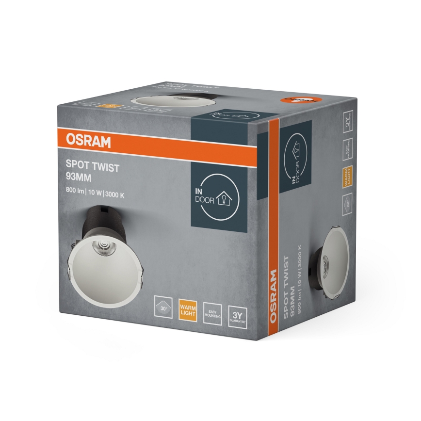 Osram - LED podhľadové svietidlo SPOT TWIST LED/10W/230V 3000K priemer 9,3 cm biele