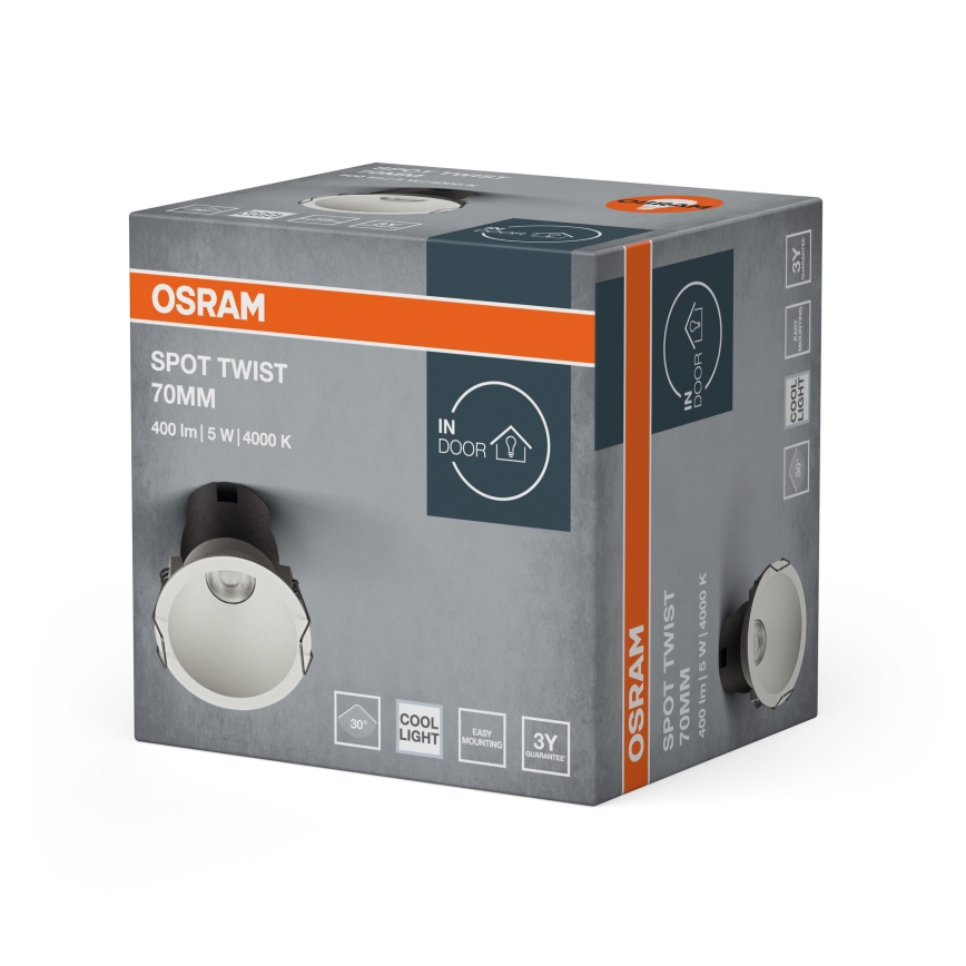 Osram - LED podhľadové svietidlo SPOT TWIST LED/5W/230V 4000K, priemer 7 cm, biela