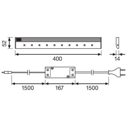Osram - LED Podlinkové svietidlo so senzorom SLIMSHAPE LED/13W/230V