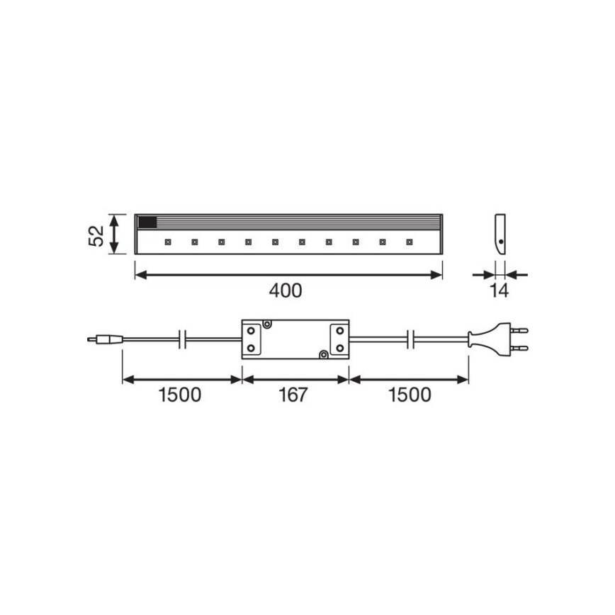 Osram - LED Podlinkové svietidlo so senzorom SLIMSHAPE LED/13W/230V