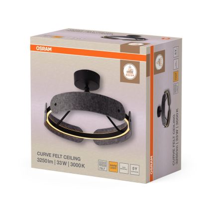 Osram - LED prisadený luster DECOR CURVE LED/33W/230V, priemer 43 cm, sivý