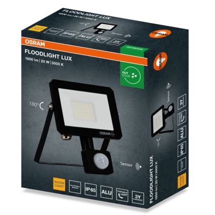 Osram - LED reflektor so senzorom FLOODLIGHT LED/20W/230V 3000K IP65