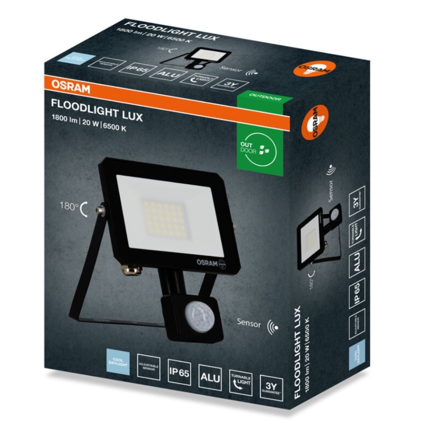 Osram - LED reflektor so senzorom FLOODLIGHT LED/20W/230V 6500K IP65