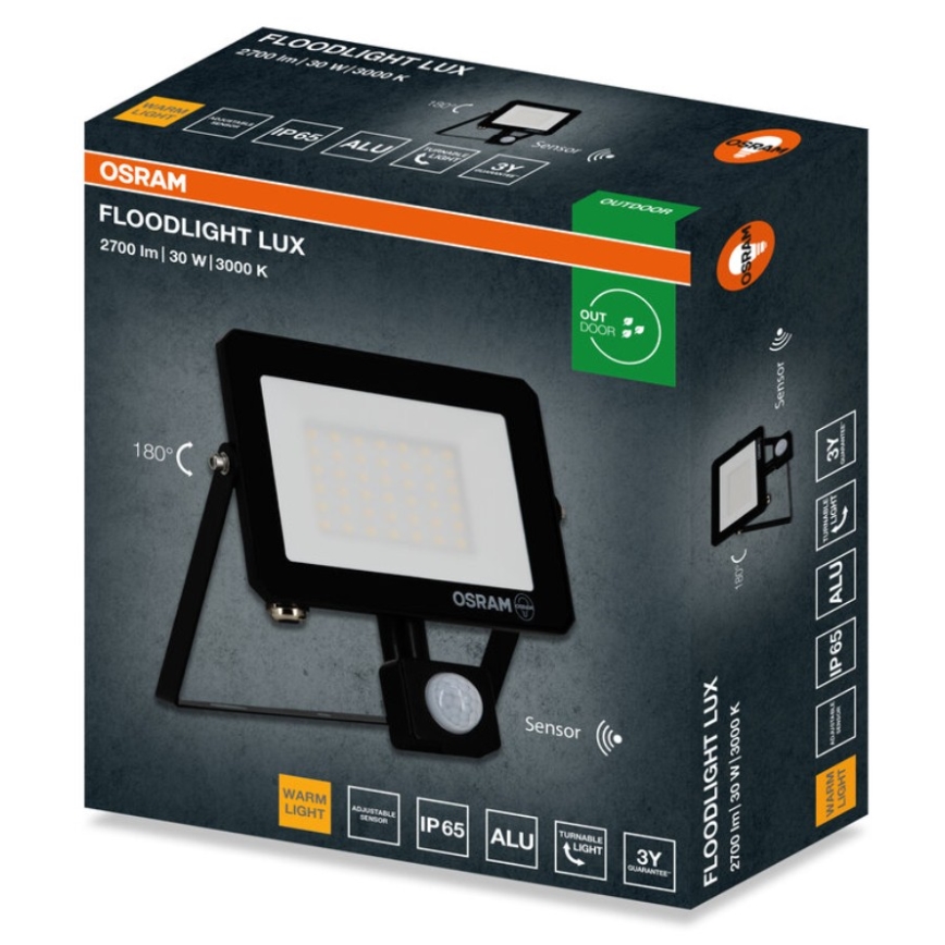 Osram - LED reflektor so senzorom FLOODLIGHT LED/30W/230V 3000K IP65