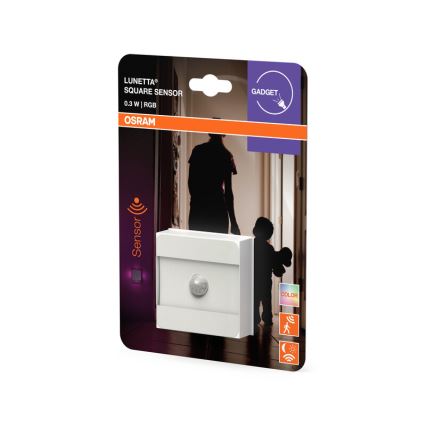 Osram - LED RGB orientačné svietidlo do zásuvky so senzorom LUNETTA LED/0,3W/230V