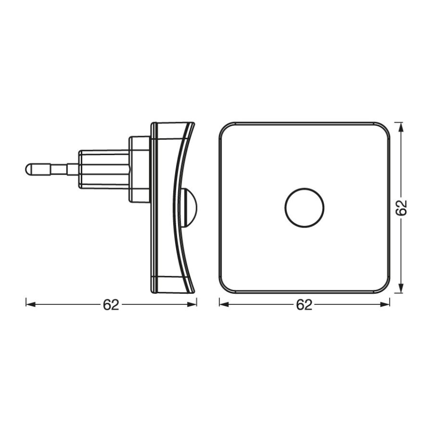 Osram - LED RGB orientačné svietidlo do zásuvky so senzorom LUNETTA LED/0,3W/230V