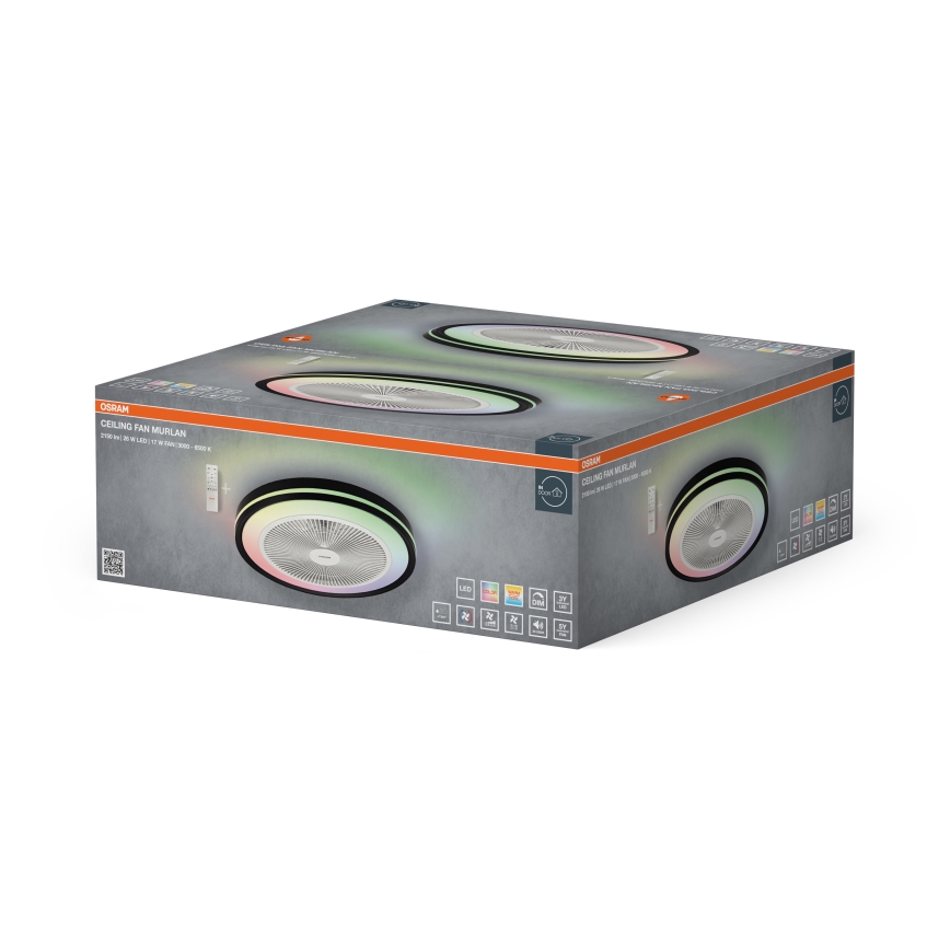 Osram - stmievateľné LED stropné svietidlo s ventilátorom MURLAN LED/26W/230V 3000-6500K + diaľkové ovládanie