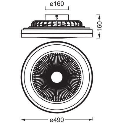 Osram - stmievateľné LED stropné svietidlo s ventilátorom MURLAN LED/26W/230V 3000-6500K + diaľkové ovládanie