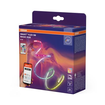 Osram - LED RGB Stmievateľný pásik SMART+ MAGIC FLEX 5m LED/24W/230V Wi-Fi + diaľkové ovládanie