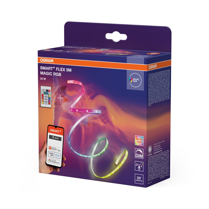 Osram - LED RGB Stmievateľný pásik SMART+ MAGIC FLEX 5m LED/24W/230V Wi-Fi + diaľkové ovládanie