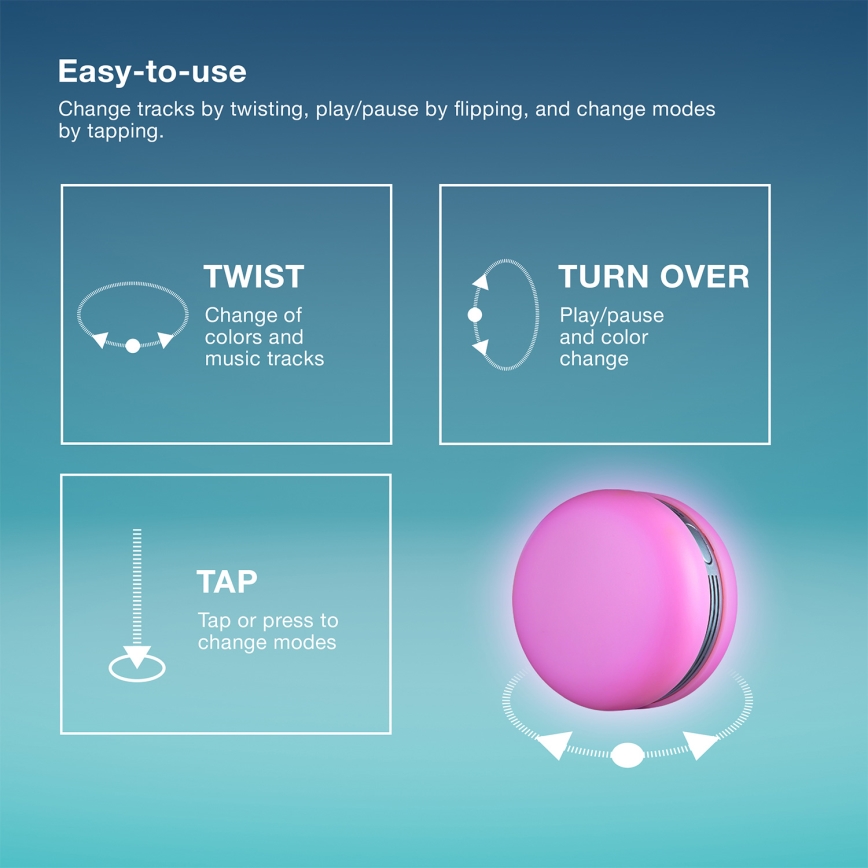 Osram - RGB LED stmievateľný reproduktor SMART+ MACARON LED/1,75W/3,7V 450 mAh modrý