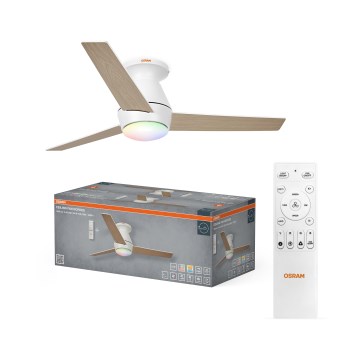 Osram - LED RGB stmievateľný stropný ventilátor NORDES LED/18W/230V 3000-6500K + diaľkové ovládanie