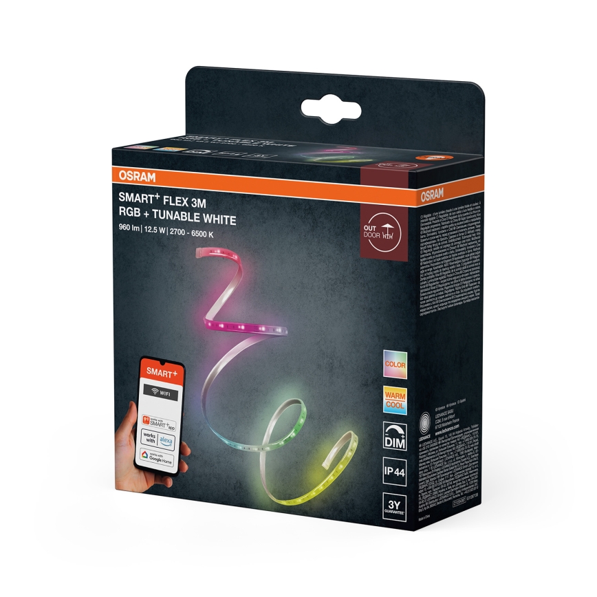 Osram - LED RGB+TW Stmievateľný vonkajší LED pás SMART+ FLEX 3m LED/12,5W/230V 2700-6500K IP44 Wi-Fi