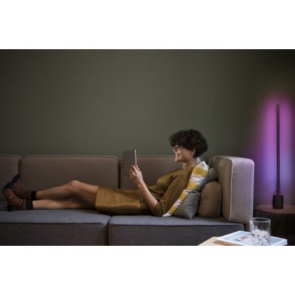 Osram - LED RGBW stmievateľná stojacia lampa SMART+ FLOOR LED/8W/230V 2700-6500K Wi-Fi čierna + diaľkové ovládanie