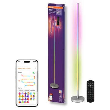 Osram - LED RGBW stmievateľná stojacia lampa SMART+ MAGIC LED/11,5W/230V 2700-6500K strieborná Wi-Fi + diaľkové ovládanie